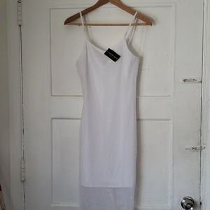 Fashion Nova White Fishnet Dress